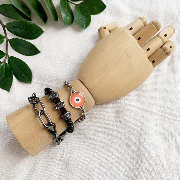 Pulseira Místico Laranja e Prata